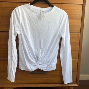 JoyLab bright white cropped athletic top. Front knot. XS
